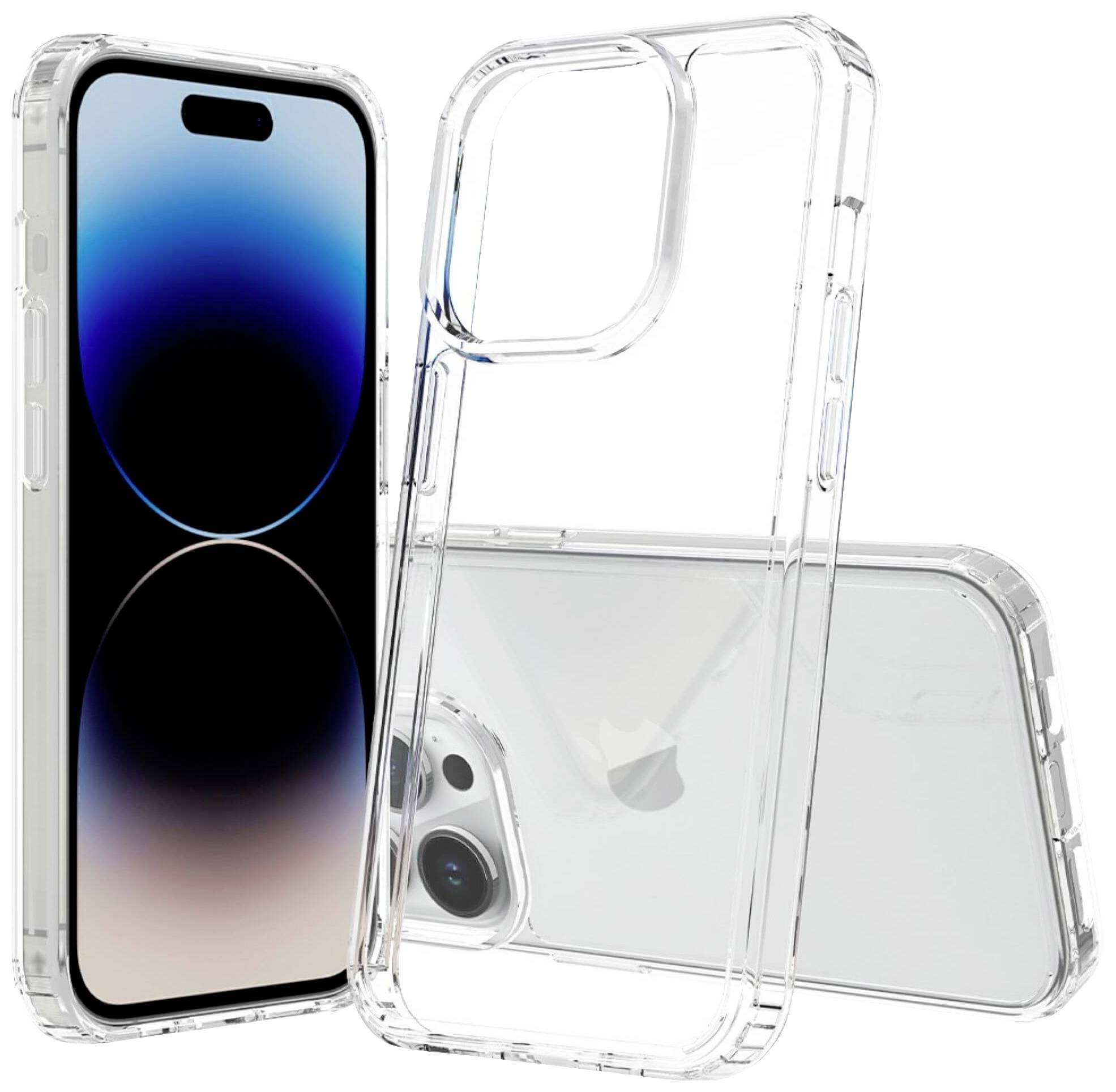 Průhledný kryt na mobilní telefon, který odhaluje přední i zadní stranu smartphonu. Kryt přesně padne a chrání zařízení.