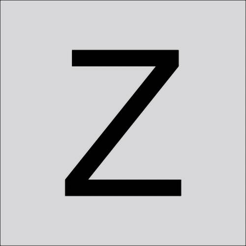 Velké černé písmeno "Z" vycentrované na světle šedém pozadí.