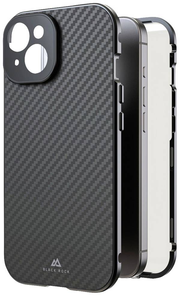 Black Rock 360° Glass Cover Apple iPhone 15 karbonová 1552552, odolné vůči nárazům 1300TGCB02
