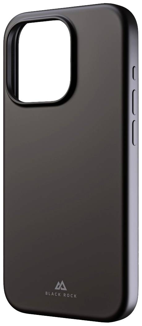 Černý mobilní kryt od Black Rock se zaoblenými rohy a výřezem pro kamery. Je vybaven bočními ovládacími tlačítky.