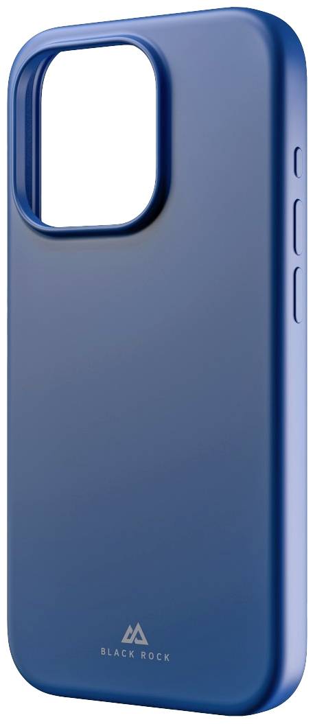 Modrý obal na smartphone s obdélníkovým výřezem pro fotoaparát a bočními tlačítky, značka 'Black Rock'. Minimalistický design.