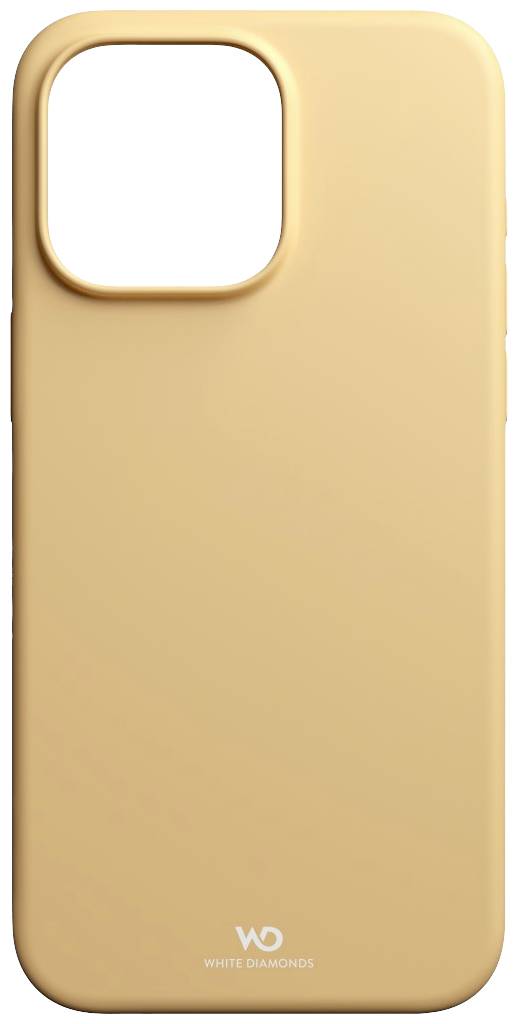 Kryt na telefon v nenápadném oranžovo-hnědém odstínu, s malým logem 'White Diamonds' dole; minimalistický design.
