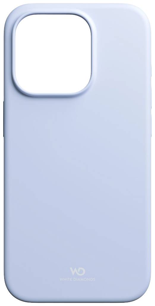 Modrý ochranný kryt na smartphone s obdélníkovým výřezem pro fotoaparát, logo značky 'White Diamond' umístěné dole.