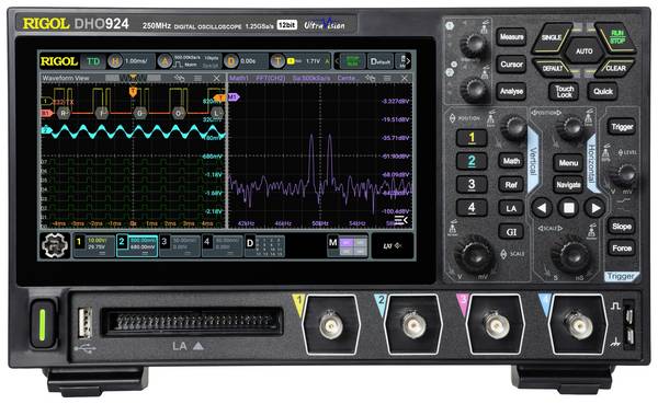 Rigol DHO924 digitální osciloskop 200 MHz, 1.25 GSa/s, 50 Mpts, 12 Bit, 1 ks, DHO924