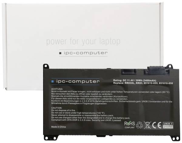 ipc-computer akumulátor do notebooku RR03 Replace 11.4 V 3400 mAh HP