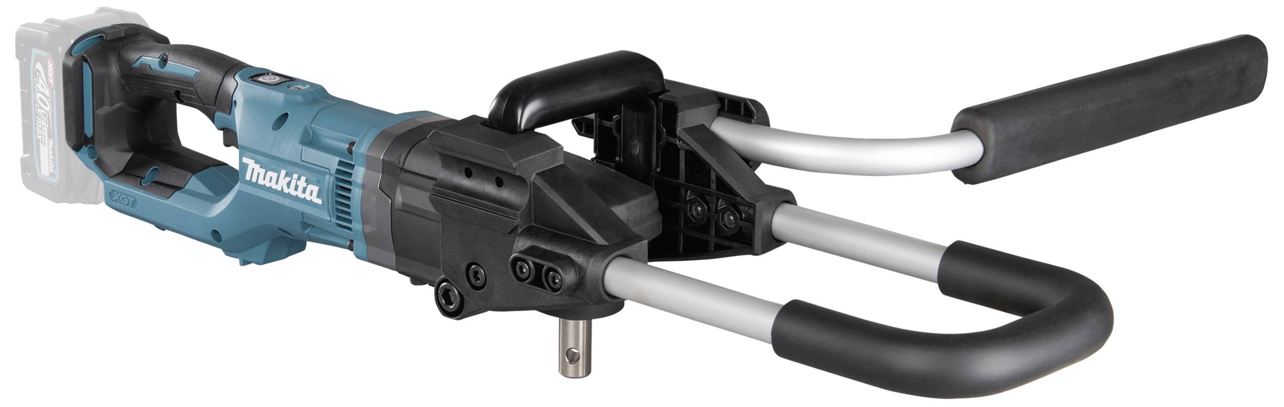 Bezdrátový ohýbací přístroj na elektrody Makita v modré a černé barvě, s ergonomickou rukojetí, bez vloženého akumulátoru, určený pro stavební projekty.