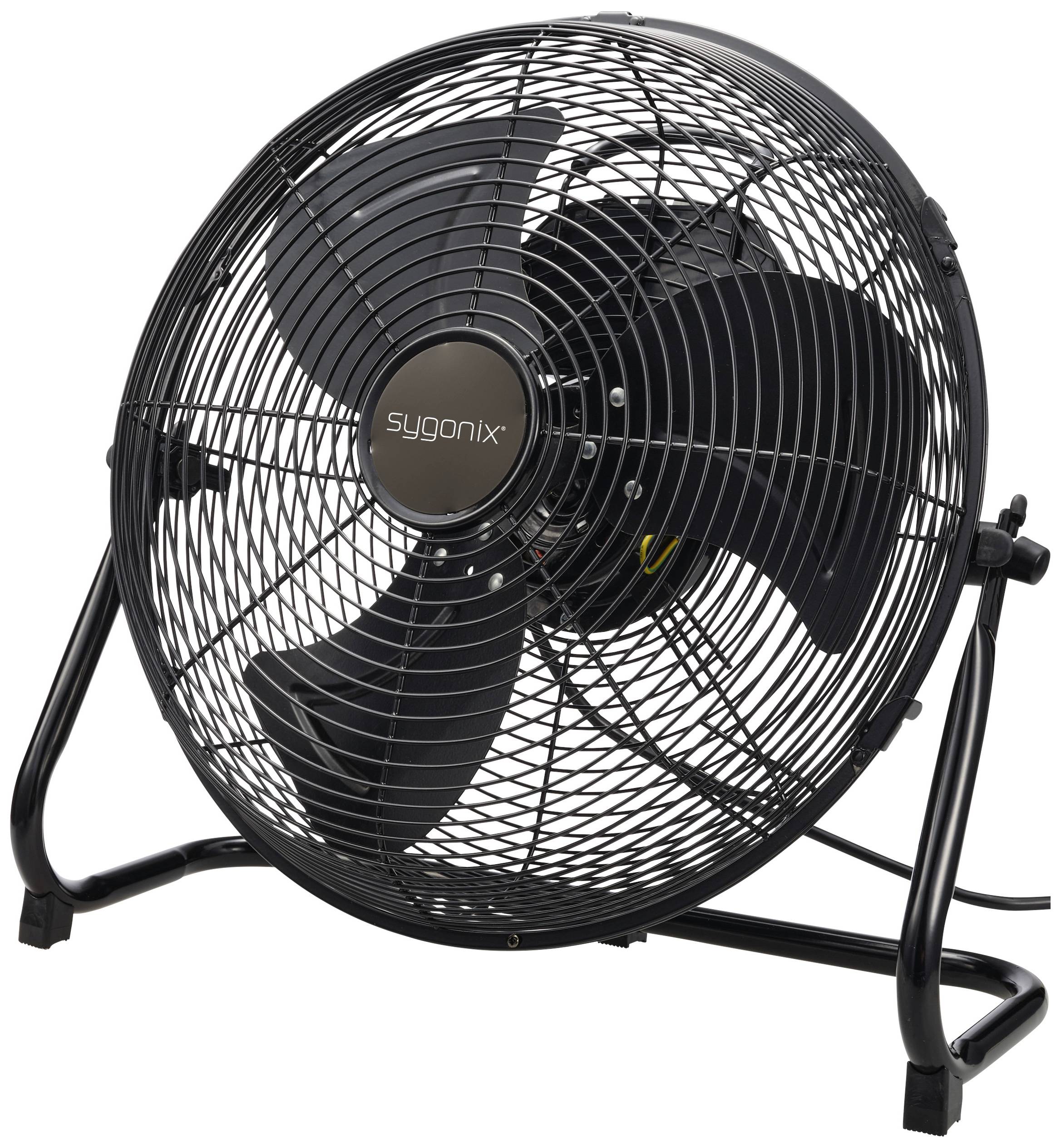 Sygonix  podlahový ventilátor  60 W (Ø x v) 430 mm x 415 mm černá