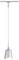 Moderní stříbrná závěsná lampa se šikmým stínidlem, zavěšená na stropním držáku. Ideální pro minimalistický interiér.