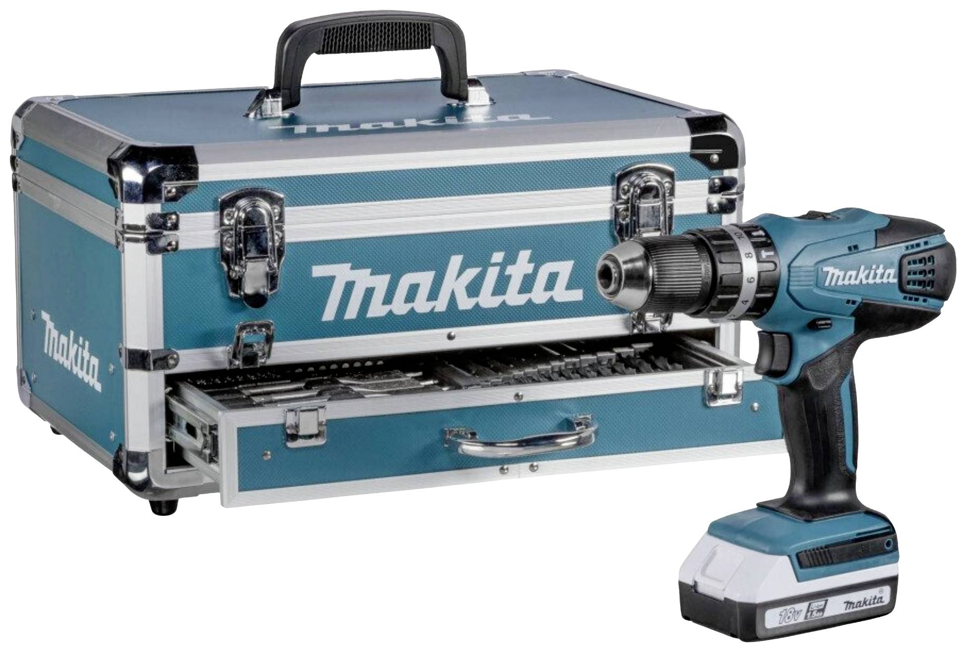 Makita HP488D009  2cestný-aku příklepový šroubovák  2 akumulátory, vč. nabíječky, kufřík, vč. příslušenství
