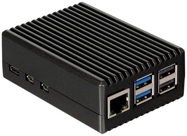 Joy-it RB-AlucaseP5-08 SBC skříň Vhodné pro (vývojové sady): Raspberry Pi® včetně pasivního chladiče černá