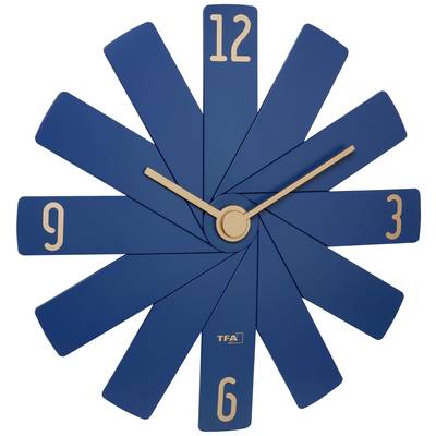 TFA Dostmann 60.3020.06 Quartz nástěnné hodiny 400 mm x 37 mm x 400 mm , modrá, půlnoční modrá , tiché hodiny (bez tikán