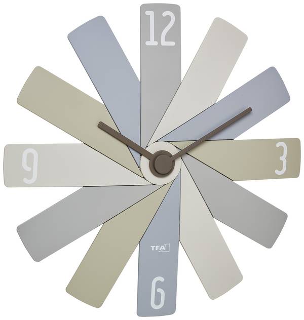 TFA Dostmann 60.3020.30 Quartz nástěnné hodiny 40 cm x 3.7 cm x 40 cm , barevná, tiché hodiny (bez tikání)