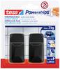tesa Black Hooks L Lepicí háček PowerStrips, hranatý (š x v) 20 mm x 50 mm černá Množství: 2 ks