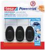 tesa Black Hooks S Lepicí háček na páskou PowerStrips Small Oval (š x v) 14 mm x 34 mm černá Množství: 3 ks