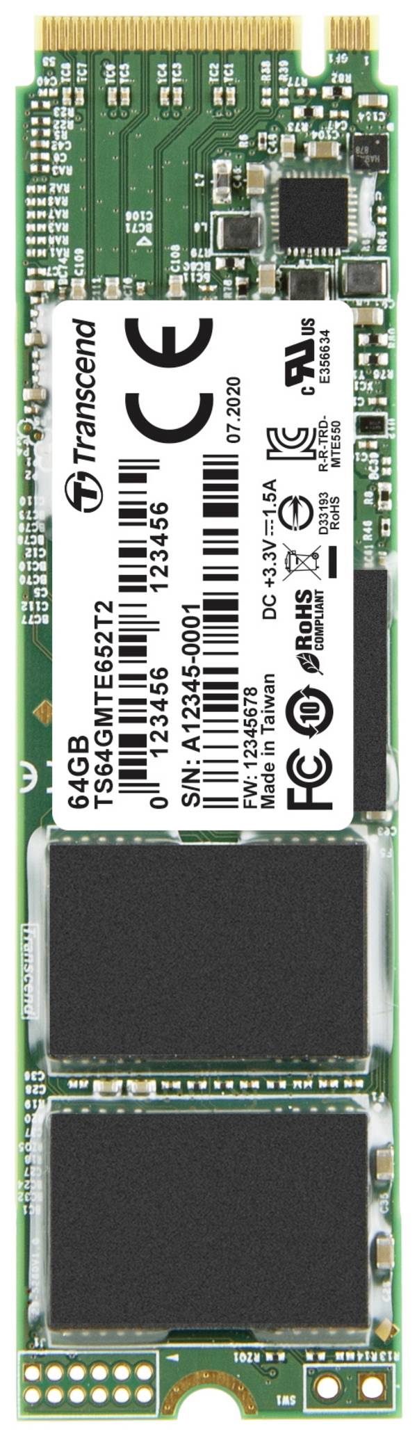 Transcend MTE652T2 64 GB interní SSD disk NVMe/PCIe M.2 PCIe NVMe 3.0 x4  Industrial TS64GMTE652T2