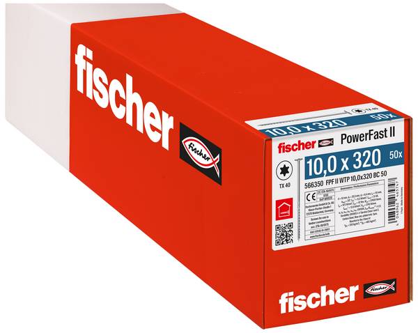 Fischer 566350 PowerFast II talířové šrouby 10 mm 320 mm vnitřní hvězdice    ocel galvanizováno zinkem 50 ks