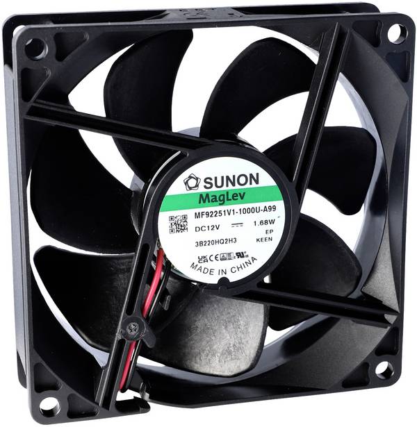 Sunon EE92251S2-1000U-999 axiální ventilátor, 12 V/DC, 76.43 m³/h, (d x š x v) 25 x 92 x 92 mm, EE92251S2-1000U-999