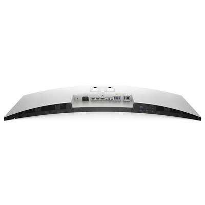 Zadní panel monitoru zobrazující různé vstupní a výstupní porty, včetně připojení HDMI, USB a Ethernet.