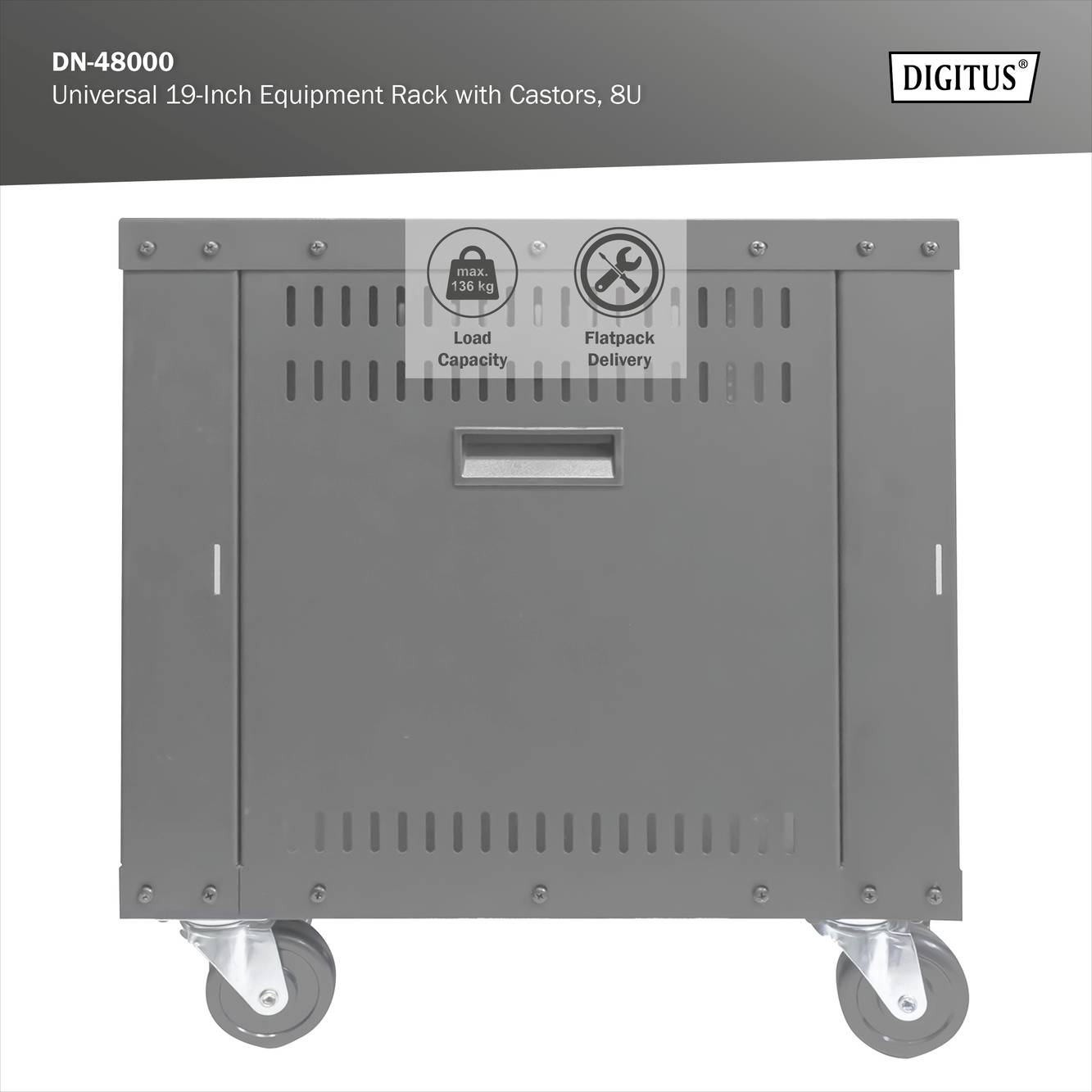 Digitus DN-48000 19palcový rackový vozík 8 U ocelový plech-12