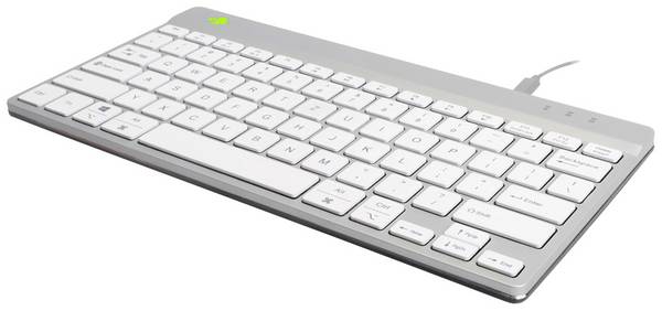 R-GO Tools Compact Break kabelový klávesnice německá, QWERTZ bílá ergonomická