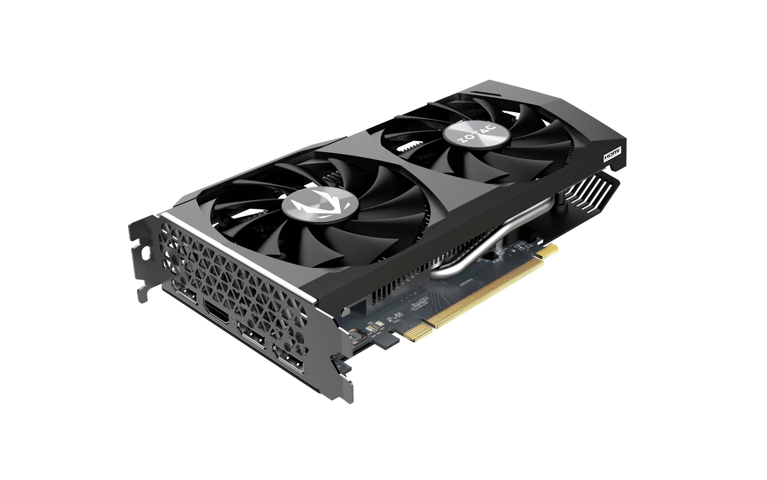 Grafická karta s duálními ventilátory a multiple možnostmi připojení, včetně HDMI a DisplayPort konektorů.