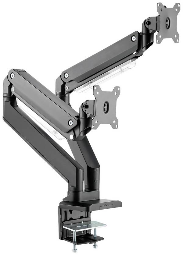 <br>  Digitus<br>  DA-90427<br>  <br>  rameno na monitory<br>  2 Displej: (s)<br>  38,1 cm (15") - 88,9 cm (35")<br>  černá<br>  odnímatelný, otočný, nastavitelná výška, naklápěcí, otočný<br>