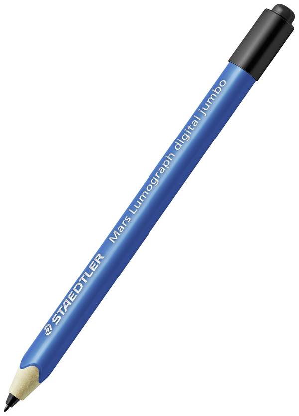 Staedtler Mars® Lumograph® digital jumbo digitální pero  s psacím hrotem, citlivým vůči tlaku, s přesným psacím hrotem, tlačítko gumování modrá