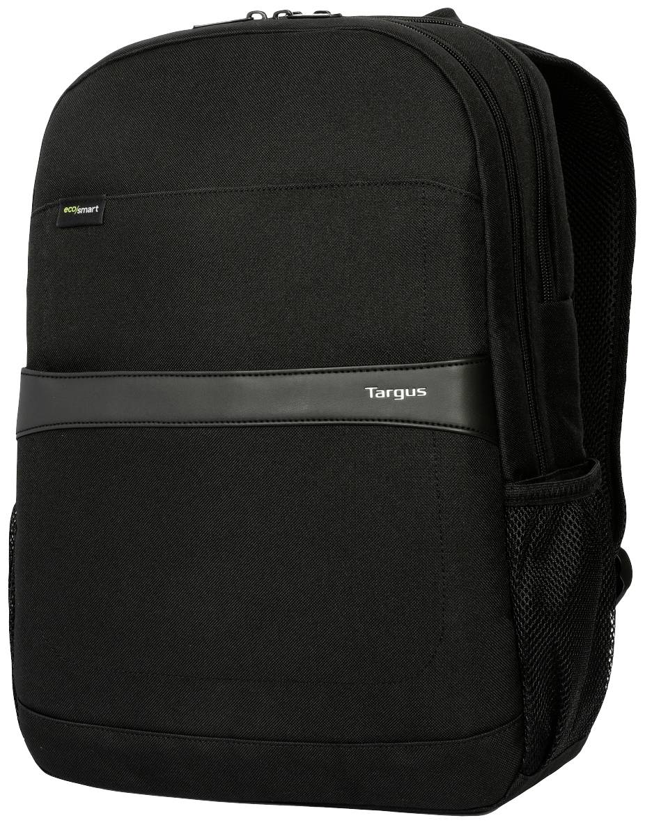 Černý batoh s několika kapsami a postranními kapsičkami. Vhodný pro laptopy a každodenní předměty.