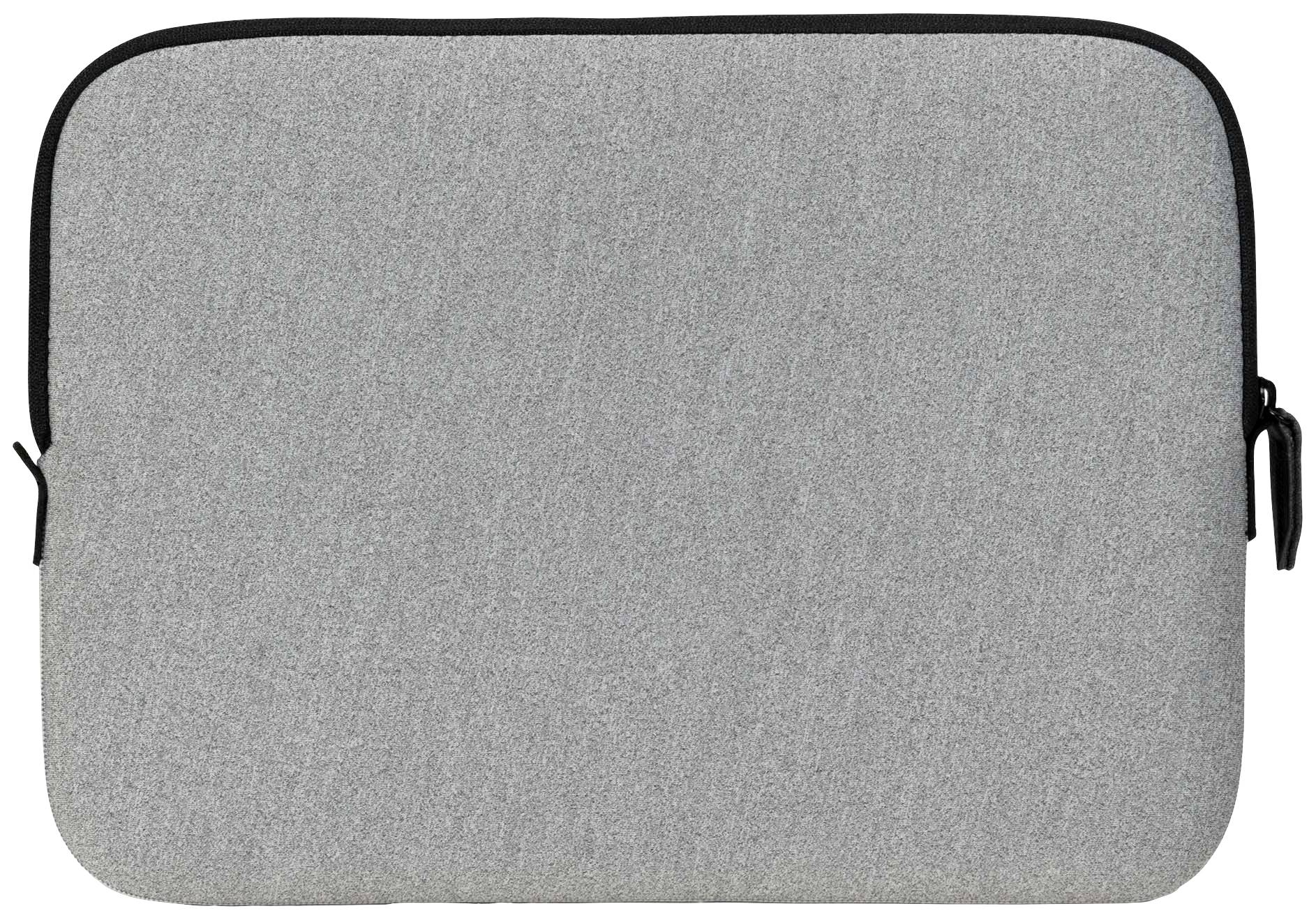 Šedá laptopová taška se zipem, minimalistický design.