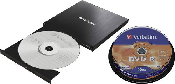 Verbatim Slimeline externí DVD vypalovačka Retail USB 3.2 (Gen 1x1)  černá