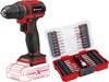 Einhell Power X-Change TE-CD 18/40 Li BL aku vrtací šroubovák, 18 V Li-Ion vč. 33dílné sady bitů, bez nabíječky, bez akumulátoru, 2525945+2936799