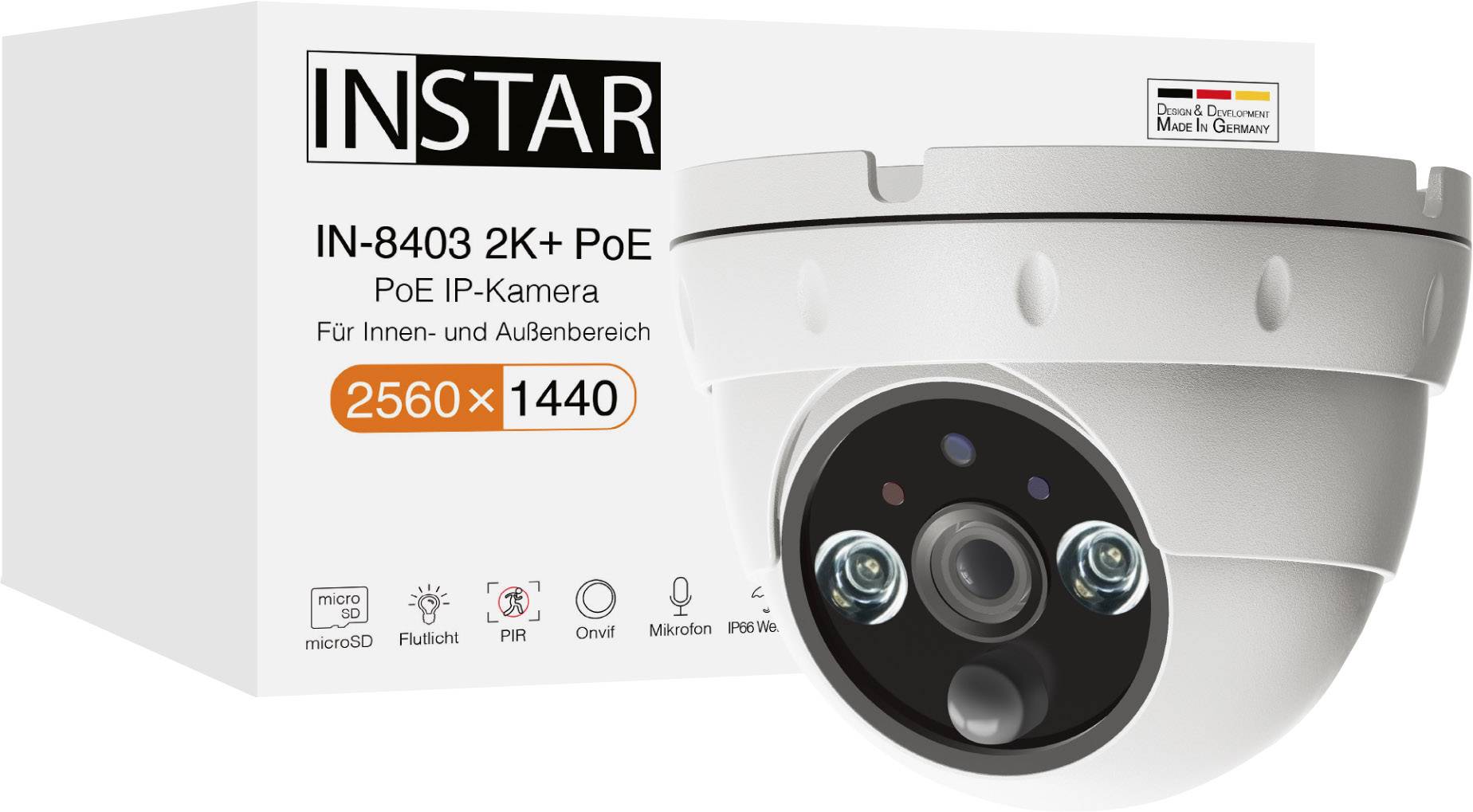 INSTAR IN-8403 2K+ POE ws 14082 LAN IP  bezpečnostní kamera  2560 x 1440 Pixel
