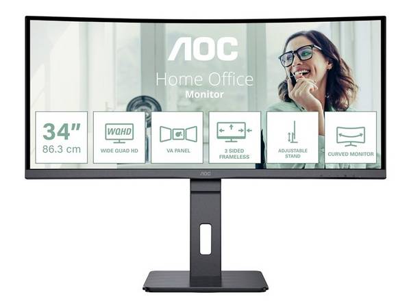 AOC Pro-Line CU34P3CV LED monitor 86.4 cm (34 palec)3440 x 1440 Pixel, 21:9, 4 ms, VA LED