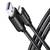 USB-C kabel od Axagonu, černý opletený design, zobrazuje USB-A i USB-C koncovky.