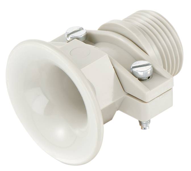 Šedý plastový díl se dvěma šrouby, pravděpodobně upevňovací prvek nebo adaptér pro mechanické nebo technické aplikace.