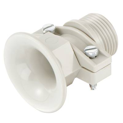 Šedý plastový díl se dvěma šrouby, pravděpodobně upevňovací prvek nebo adaptér pro mechanické nebo technické aplikace.