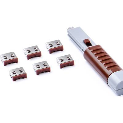Smartkeeper zámek portu USB UL03PKBN sada 6 ks hnědá  vč. 1 klíče UL03PKBN