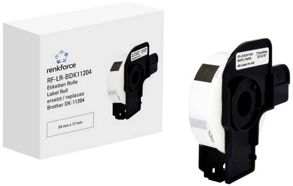 Renkforce etikety v roli kompatibilní náhradní Brother DK-11204 54 x 17 mm papír bílá 400 ks standardní univerzální etikety RF-6027496
