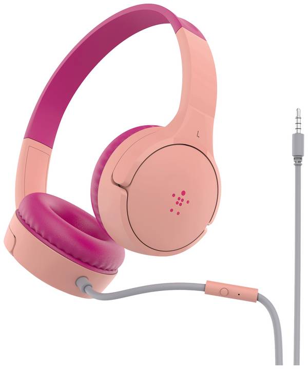Belkin SoundForm Mini  Headset otevřená (On Ear) kabelová stereo růžová  omezení hlasitosti dětské