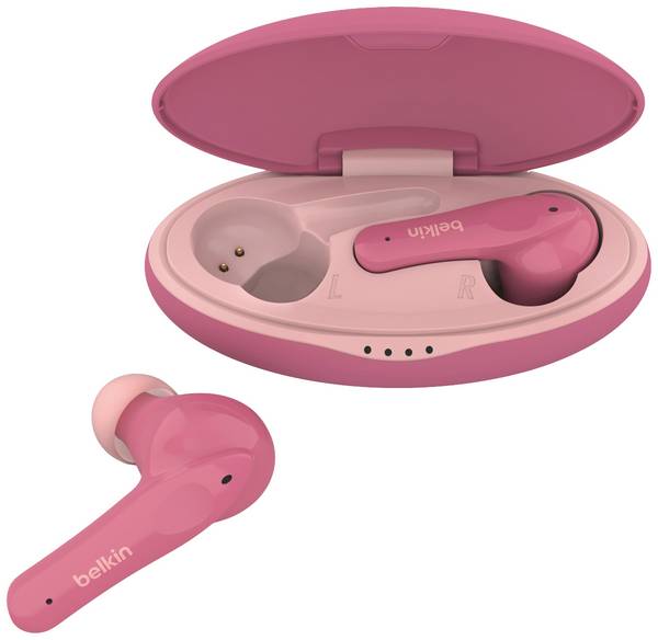 Belkin SoundForm Nano  Headset do uší (In Ear) Bluetooth®  růžová  headset, Nabíjecí pouzdro, odolné vůči potu