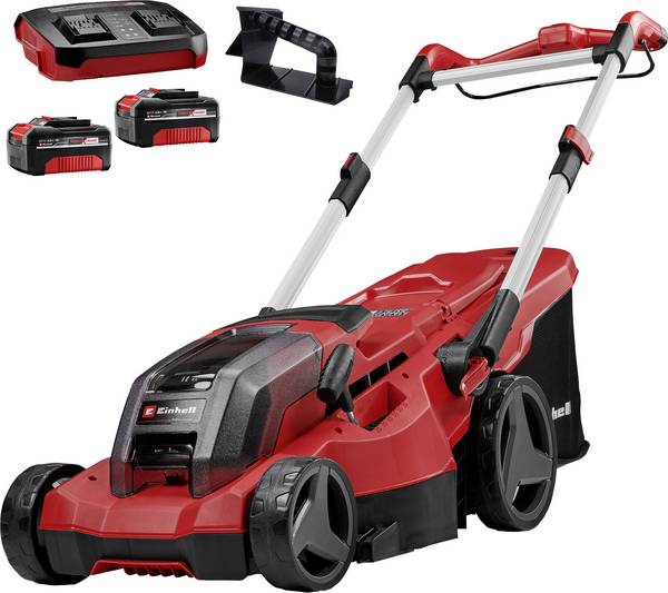 Einhell Professional Power X-Change GP-CM 36/450 (2x 4,0Ah) akumulátor Akumulátorová sekačka   Vč. nabíječky Twincharger, + 2. akumulátor 4 000 mAh 18 V šířka sekání 38 cm Určen pro 450 m²