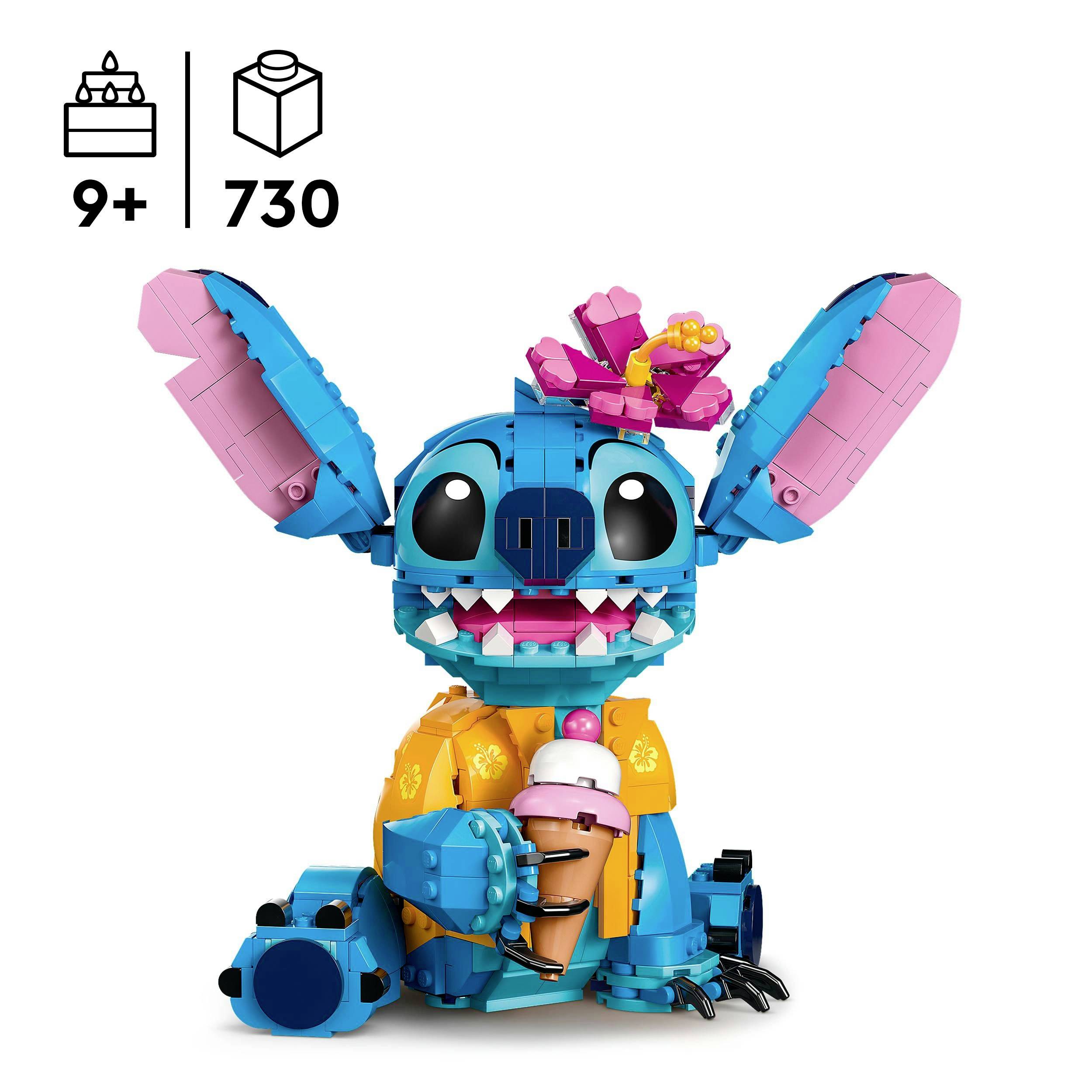 LEGO sada modré bytosti s velkýma ušima a květinou na hlavě, která drží zmrzlinu. Doporučeno od 9 let, obsahuje 730 dílků.