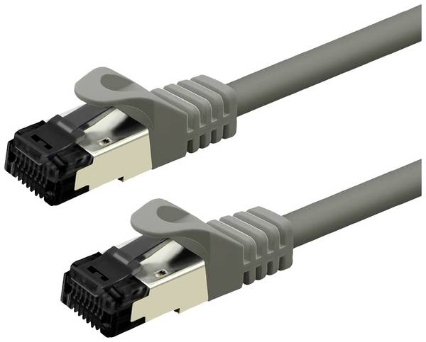 Value 21.99.1803 RJ45 síťové kabely, propojovací kabely CAT 8.1 S/FTP 3.00 m šedá dvoužilový stíněný, bez halogenů, samozhášecí 1 ks