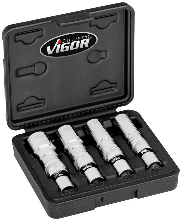 Vigor V7002/4 Sada nástrčných klíčů na zapalovací svíčky