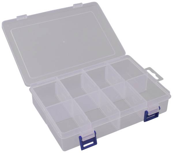 Quadrios 23SA082 krabička na malé součástky (d x š x v) 20 x 13.5 x 4.5 cm přihrádek: 8 variabilní rozčlenění Box Obsah 1 ks