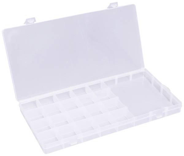 Quadrios 23SA087 krabička na malé součástky (d x š x v) 26 x 13.2 x 2.2 cm přihrádek: 21 pevné rozčlenění Box Obsah 1 ks
