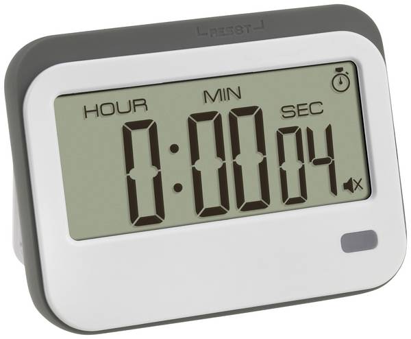 TFA Dostmann Digitaler Timer mit Stoppuhr und Wecker stopky (časovač) bílá, šedá digitální