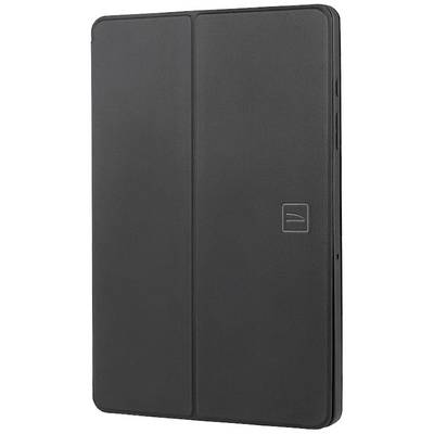 Černý obal na tablet s minimalistickým designem a logem značky na přední straně.