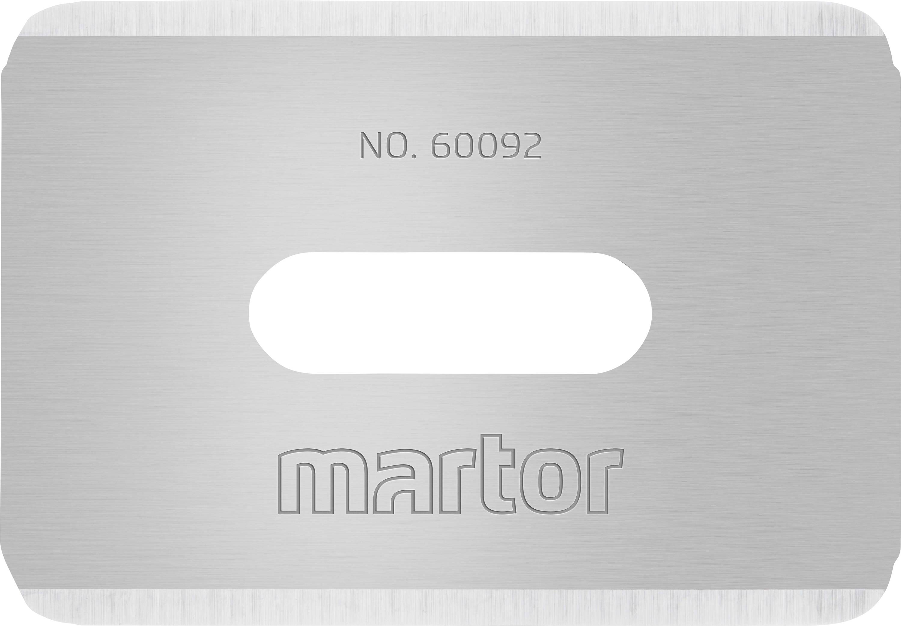 Šedý nůž s oválným otvorem uprostřed. Nahoře je napsáno 'NO. 60092', dole 'martor'.