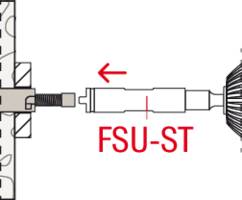 Diagram ukazuje FSU-ST přípoj se šipkou doleva, která znázorňuje směr připojení.